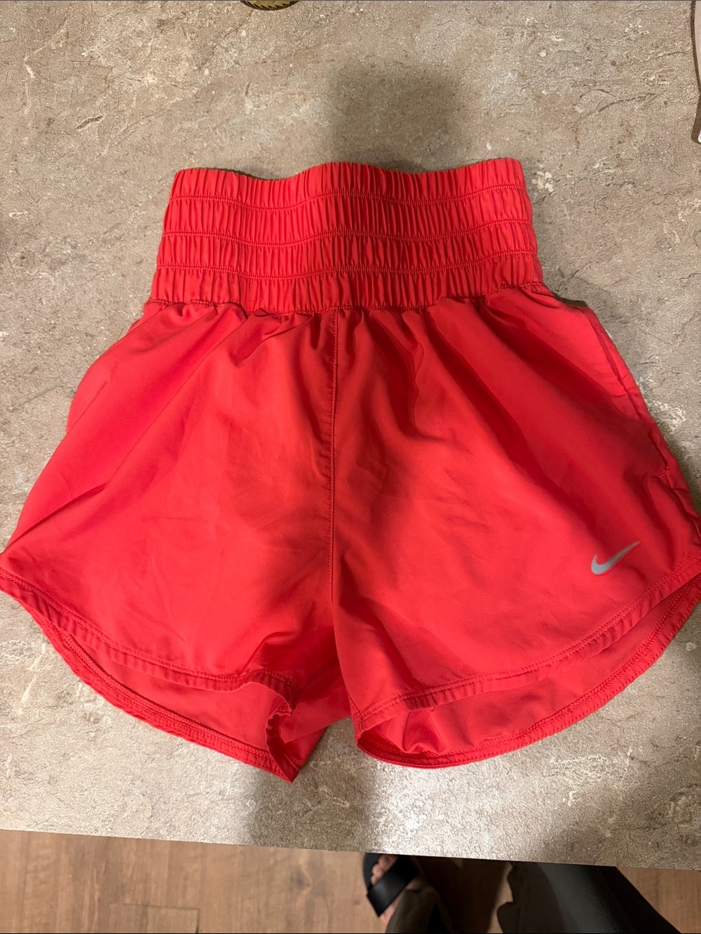 Nike Women's High-Waist Coral-Red Athletic Shorts